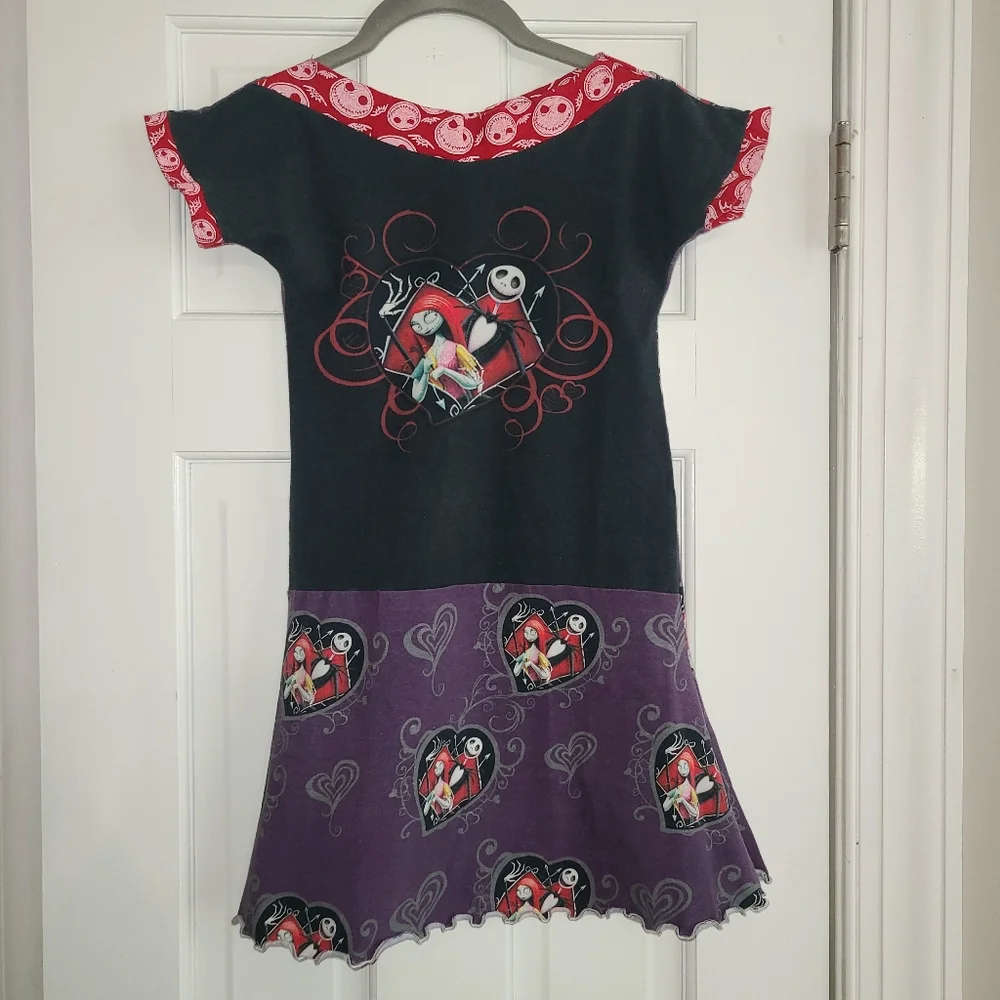 Custom Handmade Nightmare Before Christmas Jack & Sally Dress Size 7 OOAK